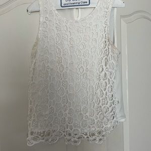 Forever 21 White Crochet Tank